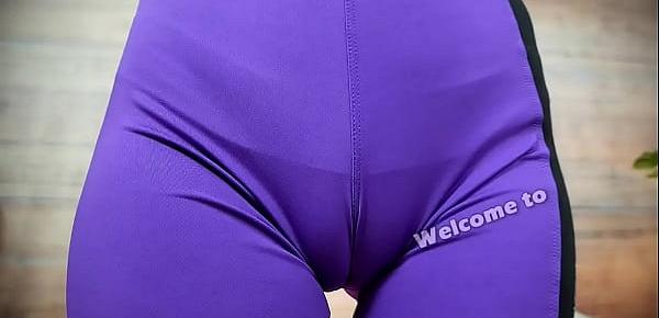  Incredible CAMELTOE and THIGH GAP Skinny Beautiful Babe in Tight Lycra